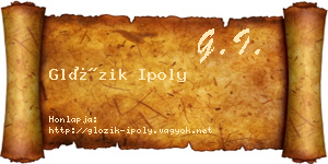 Glózik Ipoly névjegykártya